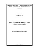 Luận văn Thạc sĩ Quản lý công: Quản lý nhà nước về bảo vệ rừng của tỉnh Thanh Hóa