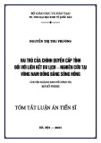 Tóm tắt Luận án Tiến sĩ Kinh tế chính trị: Vai trò của chính quyền cấp tỉnh đối với liên kết du lịch - Nghiên cứu tại vùng Nam Đồng bằng sông Hồng