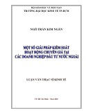 Luận văn Thạc sĩ Kinh tế: Một số giải pháp kiểm soát hoạt động chuyển giá tại các doanh nghiệp đầu tư nước ngoài