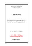 Luận văn Thạc sĩ Kinh tế: Phát triển nông nghiệp trên địa bàn huyện Trà Bồng, tỉnh Quảng Ngãi