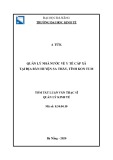 Tóm tắt luận văn Thạc sĩ Kinh tế: Quản lý nhà nước về y tế cấp xã tại địa bàn huyện Sa Thầy, tỉnh Kon Tum