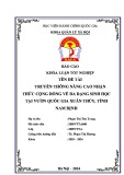 Khóa luận tốt nghiệp: Truyền thông nâng cao nhận thức cộng đồng về đa dạng sinh học tại Vườn quốc gia Xuân Thủy, tỉnh Nam Định
