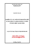 Luận văn Thạc sĩ Quản trị kinh doanh: Nghiên cứu các nhân tố ảnh hưởng đến sự hài lòng của khách hàng cá nhân sử dụng điện Đà Nẵng