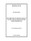Luận văn Thạc sĩ Kế toán: Hoàn thiện công tác kiểm soát chi đầu tư xây dựng cơ bản qua Kho bạc nhà nước An Biên, tỉnh Kiên Giang
