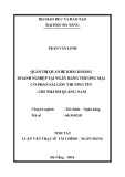 Tóm tắt luận văn Thạc sĩ Quản trị kinh doanh: Quản trị quan hệ khách hàng doanh nghiệp tại Ngân hàng thương mại cổ phần Sài Gòn Tthuơng Tín - chi nhánh Quảng Nam