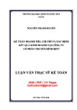 Luận văn Thạc sĩ Kế toán: Kế toán doanh thu, chi phí và xác định kết quả kinh doanh tại Công ty cổ phần truyền hình HITV