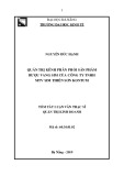 Tóm tắt luận văn Thạc sĩ Quản trị kinh doanh: Quản trị kênh phân phối sản phẩm Rượu vang Sim của Công ty TNHH MTV Sim Thiên Sơn