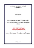 Luận văn Thạc sĩ Tài chính ngân hàng: Quản lý rủi ro tín dụng tại Ngân hàng TMCP Ngoại thương Việt Nam - Chi nhánh Phú Thọ