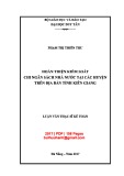 Luận văn Thạc sĩ Kế toán: Hoàn thiện kiểm soát chi Ngân sách Nhà nước tại các huyện trên địa bàn Tỉnh Kiên Giang