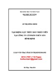 Luận văn Thạc sĩ Quản trị kinh doanh: Tạo động lực thúc đẩy nhân viên tại Công ty cổ phần Thủy sản Bình Định