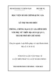 Tóm tắt Luận văn Thạc sĩ Luật hiến pháp và Luật hành chính: Phòng, chống bạo lực gia đình đối với phụ nữ trên địa bàn quận 3, thành phố Hồ Chí Minh