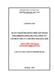 Luận văn Thạc sĩ Quản trị kinh doanh: Quản trị kênh phân phối sản phẩm Polypropylene/LPG của Công ty cổ phần Nhà và thương mại Dầu khí