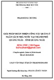 Luận văn Thạc sĩ Quản trị kinh doanh: Giải pháp hoàn thiện công tác quản lý ngân sách nhà nước tại thành phố Quảng Ngãi - Tỉnh Quảng Ngãi