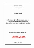 Luận văn Thạc sĩ Quản lý giáo dục: Phát triển đội ngũ viên chức quản lý các trường trung học phổ thông tỉnh Quảng Nam theo chuẩn hiệu trưởng