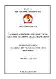 Tóm tắt Luận văn Thạc sĩ Luật Hiến pháp và Luật Hành chính: Vai trò của Thanh tra Chính phủ trong kiểm soát hoạt động quản lý hành chính
