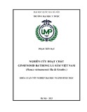 Khóa luận tốt nghiệp đại học ngành Dược học: Nghiên cứu hoạt chất ginsenosid Rd trong lá Sâm Việt Nam (Panax vietnamensis Ha & Grushv.)