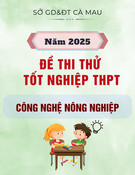 Đề thi thử tốt nghiệp THPT môn Công nghệ nông nghiệp năm 2025 - Sở GD&ĐT Cà Mau