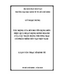 Luận văn Thạc sĩ Kinh tế: Tác động của rủi ro tín dụng đến hiệu quả hoạt động kinh doanh các ngân hàng TMCP niêm yết tại Việt Nam