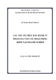 Luận án Tiến sĩ Kinh tế: Các yếu tố thúc đẩy hành vi tham gia vào các hoạt động khởi tạo doanh nghiệp