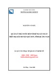 Luận văn Thạc sĩ Quản lý kinh tế: Quản lý nhà nước đối với rừng sản xuất trên địa bàn huyện Quế Sơn, tỉnh Quảng Nam