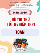 Đề thi thử tốt nghiệp THPT môn Toán năm 2025 có đáp án - Trường THPT Hướng Hóa, Quảng Trị