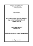 Tóm tắt luận văn Thạc sĩ Quản trị kinh doanh: Phân tích hiệu quả hoạt động tại Công ty cổ phần May Trường Giang