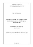 Tóm tắt Luận án Tiến sĩ Khoa học giáo dục: Quản lý kiểm định chất lượng giáo dục trường trung học cơ sở trên địa bàn tỉnh Hải Dương