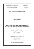 Tóm tắt Luận văn Thạc sĩ Quản lý công: Quản lý nhà nước đối với hoạt động của đạo Tin lành trên địa bàn tỉnh Bình Phước