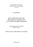 Tóm tắt Luận án Tiến sĩ Quản lý giáo dục: Quản lý đội ngũ giảng viên theo tiếp cận vị trí việc làm ở các trường đại học địa phương