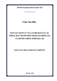 Luận văn Thạc sĩ  Quản lý kinh tế: Năng lực quản lý của cán bộ quản lý các phòng, ban chuyên môn thuộc Sở Thông tin và Truyền thông tỉnh Đắk Lắk