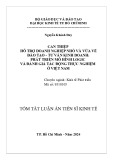Tóm tắt Luận án Tiến sĩ Kinh tế: Can thiệp hỗ trợ doanh nghiệp nhỏ và vừa về đào tạo - tư vấn kinh doanh: Phát triển mô hình logic và đánh giá tác động thực nghiệm ở Việt Nam