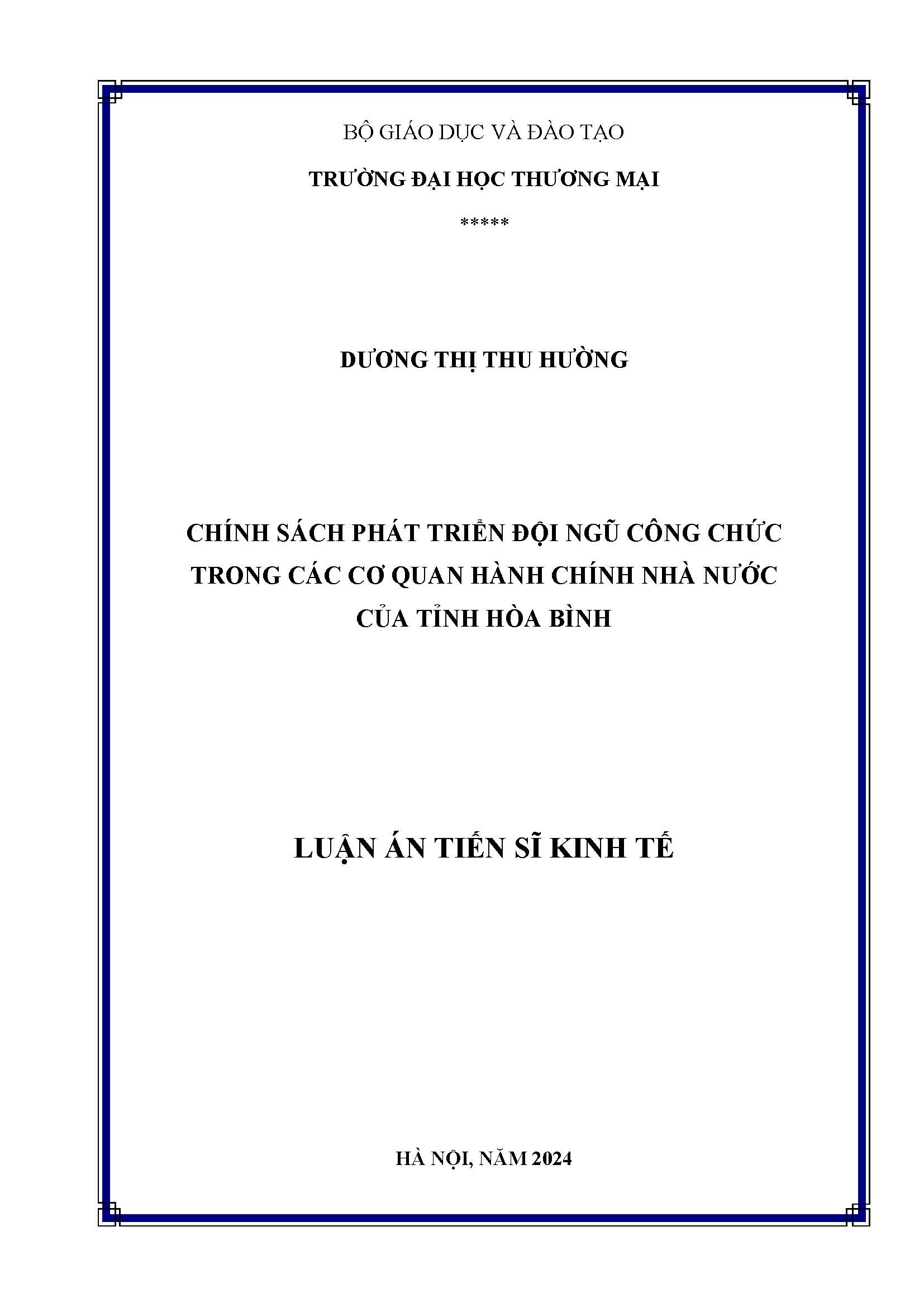 Luận án Chính sách phát triển đội ngũ công chức trong các cơ quan hành chính nhà nước của tỉnh Hòa Bình
