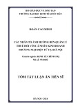Tóm tắt Luận án Tiến sĩ Kinh tế chính trị: Các nhân tố ảnh hưởng đến quản lý thuế đối với cá nhân kinh doanh thương mại điện tử tại Hà Nội