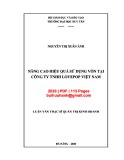 Luận văn Thạc sĩ Quản trị kinh doanh: Nâng cao hiệu quả sử dụng vốn tại Công Ty TNHH Lovepop Việt Nam