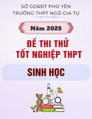 Đề thi thử tốt nghiệp THPT môn Sinh học năm 2025 có đáp án - Trường THPT Ngô Gia Tự, Phú Yên