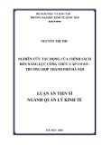 Luận án Tiến sĩ Quản lý kinh tế: Nghiên cứu tác động của chính sách đến năng lực công chức cấp cơ sở - trường hợp thành phố Hà Nội