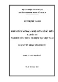 Luận văn Thạc sĩ Kinh tế: Phân tích dòng tiền và đầu tư - Nghiên cứu thực nghiệm tại Việt Nam