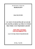 Luận văn Thạc sĩ Quản trị kinh doanh: Nghiên cứu các nhân tố ảnh hưởng đến sự gắn bó của người lao động tại Công ty cổ phần Thực phẩm - Xuất nhập khẩu Lam Sơn