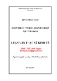 Luận văn Thạc sĩ Quản trị kinh doanh: Hoàn thiện văn hóa doanh nghiệp tại VietABank
