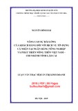 Luận văn Thạc sĩ Quản trị kinh doanh: Nâng cao sự hài lòng của khách hàng đối với dịch vụ tín dụng cá nhân tại Ngân hàng nông nghiệp và Phát triển nông thôn Việt Nam - Chi nhánh tỉnh Lào Cai