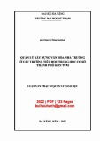 Luận văn Thạc sĩ Quản lý giáo dục: Quản lý xây dựng văn hóa nhà trường ở các trường tiểu học trung học cơ sở thành phố Kon Tum
