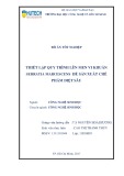 Đồ án tốt nghiệp: Thiết lập quy trình lên men vi khuẩn Serratia marcescens để sản xuất chế phẩm diệt sâu