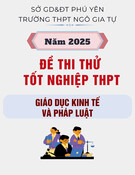 Đề thi thử tốt nghiệp THPT môn Giáo dục Kinh tế và Pháp luật năm 2025 có đáp án - Trường THPT Ngô Gia Tự, Phú Yên