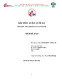 Tiểu luận môn Môi trường và con người: Phân loại rác ở các nước phát triển đã phổ biến, trong khi ở Việt Nam thì chưa, trong khi ý nghĩa của việc đó lớn