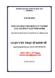 Luận văn Thạc sĩ Kinh tế: Nâng cao chất lượng dịch vụ tư vấn pháp luật, tại Công ty Luật TNHH Vietbid