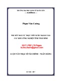 Luận văn Thạc sĩ Tài chính ngân hàng: Thu hút đầu tư trực tiếp nước ngoài vào các khu công nghiệp tỉnh Thái Bình