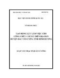 Luận văn Thạc sĩ Quản lý công: Tạo động lực làm việc cho công chức cấp xã trên địa bàn huyện Bắc Tân Uyên, tỉnh Bình Dương
