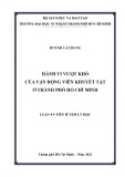 Luận án Tiến sĩ Tâm lý học: Hành vi vượt khó của vận động viên khuyết tật ở thành phố Hồ Chí Minh