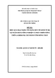 Luận văn Thạc sĩ Quản lý kinh tế: Hiệu quả hoạt động tín dụng đối với kinh tế hộ tại Ngân hàng Nông nghiệp và Phát triển Nông thôn (Agribank) chi nhánh Đồng Tháp