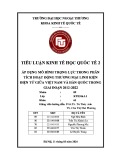 Tiểu luận môn Kinh tế học quốc tế 2: Áp dụng mô hình trọng lực trong phân tích hoạt động thương mại linh kiện điện tử giữa Việt Nam và Hàn Quốc trong giai đoạn 2012-2022